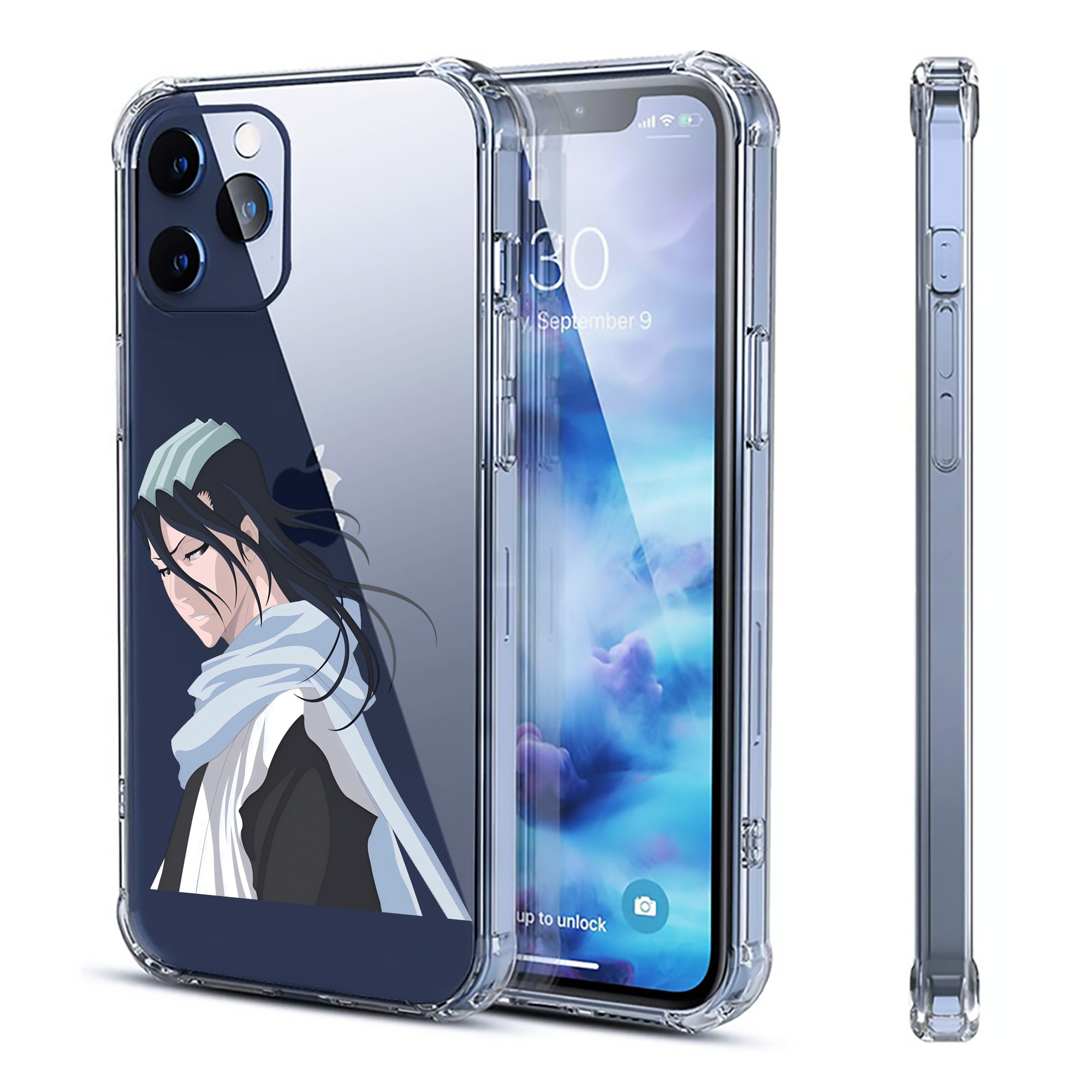 （画像用） ブリーチ くちき びゃくや BLEACH Kuchiki Byakuya 【iPhone 12シリーズ対応】透明スマホケース（クリアソフトケース）